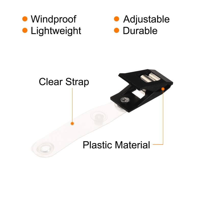20Pcs Anti-Wind Clips Plastic Garden Yard Flag Poles Stopper Clip - Black, Clear