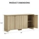 preview thumbnail 10 of 22, 61" Large Buffet Sideboard Cabinet with 4 Fluted Doors and Storage - 61x15.7x31.5in