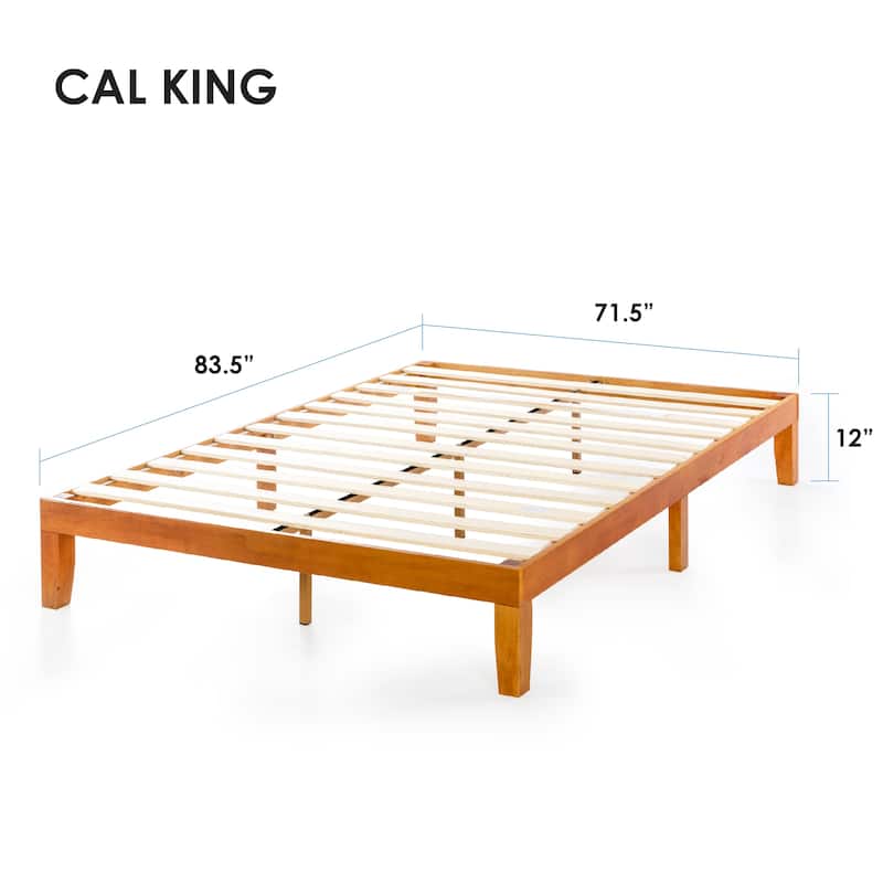 12" Classic Solid Wood Platform Bed Frame