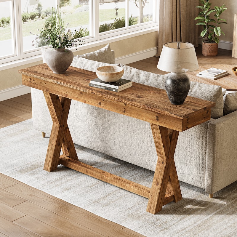 Solid Wood Console Table Real Wood Behind The Couch Table - /