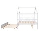 preview thumbnail 27 of 34, Full Size Wooden House Bed with Twin Size Trundle Bed Frame for Kids, Teens, Girls, Boys No Box Spring Needed, Easy Assembly