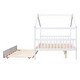 preview thumbnail 46 of 49, Kid Bed Frame Full Size Wooden House Platform Bed with Twin Size Trundle