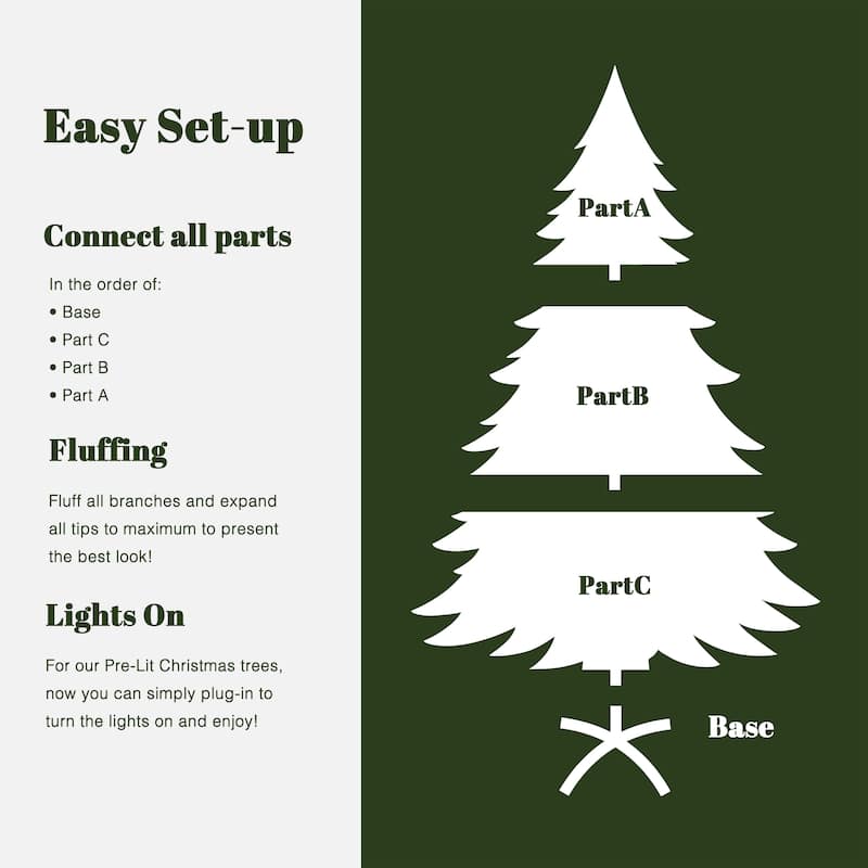 7.5Ft Pre-Lit Hinged Snow Flocked Full Fir Artificial Christmas Tree with 8 Lighting Modes - 90" H x 61.8" Diameter