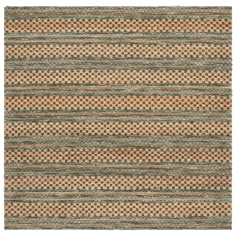 Martha Stewart by SAFAVIEH Handmade Tulia Jute Rug - 6' Square - Natural/Green