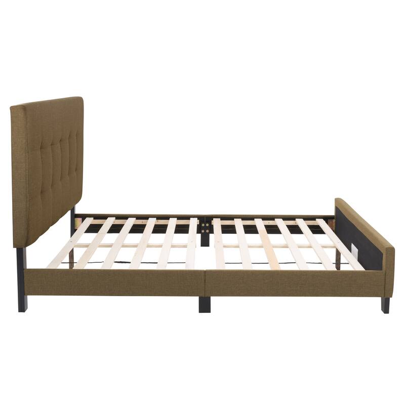 CorLiving Ellery Fabric Tufted Queen Bed