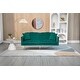 preview thumbnail 79 of 115, Velvet Loveseat Sofa Bed with 2 Pillows, Mid Century 2-Seat Couches Convertible Sofa Bed for Living Room, Bedroom,Office Green