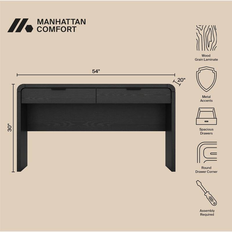 Manhattan Comfort Grace 54 Inch Office Desk