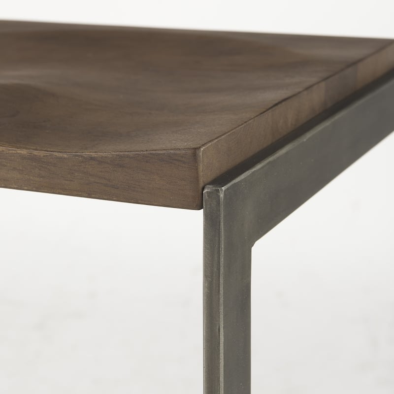 30” High Contemporary Bar Stool with Backless Wood Seat and Metal Legs for Dining Room - 30”H x 17”W x 18”D