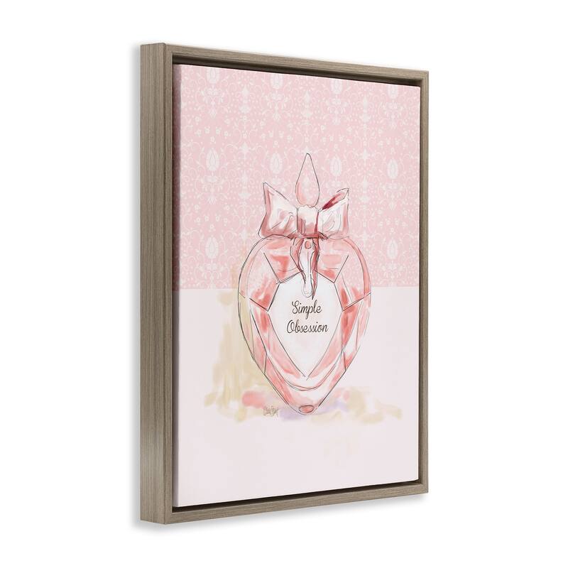 Stupell Simple Obsession Pastel Perfume Framed Floater Canvas Wall Art Design By Carol Robinson
