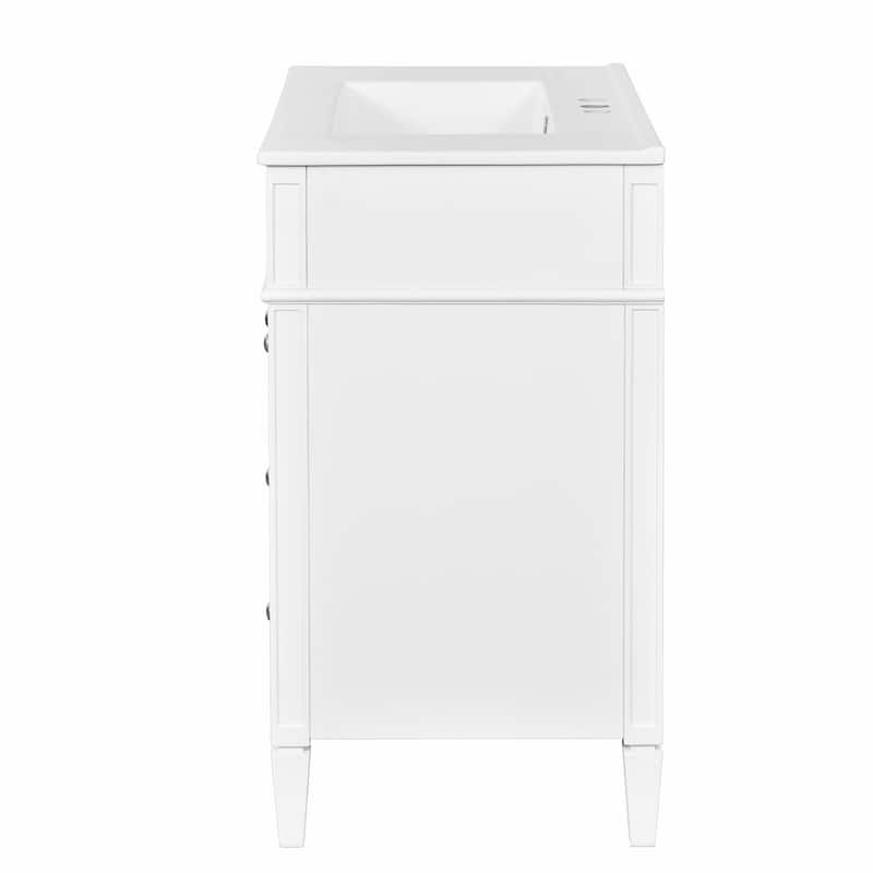 30" Bathroom Vanity with Mirror, Sink, and Storage Cabinet