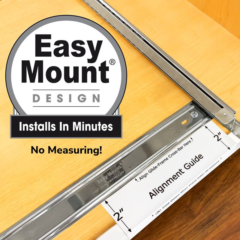 LYNK PROFESSIONAL® SELECT™ Pull Out Cabinet Organizer, 11" x 21" - Slide Out Drawers for Kitchen Cabinets, Wood Chrome