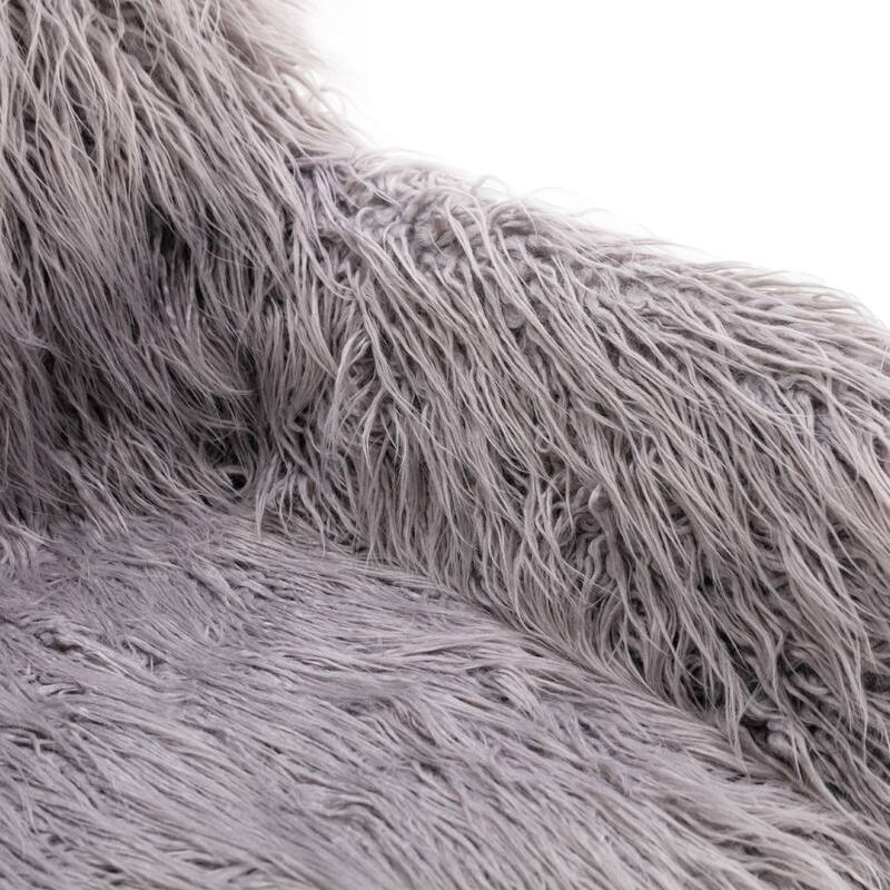 Fluffy Faux Fur Office Desk Chair - Modern Swivel Armchair, Soft & Comfy, Elegant Vanity Chair for Makeup, Gift for Girls