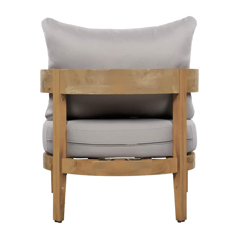 Brooklyn Acacia Wood Outdoor Club Chair with Cushions by Christopher Knight Home
