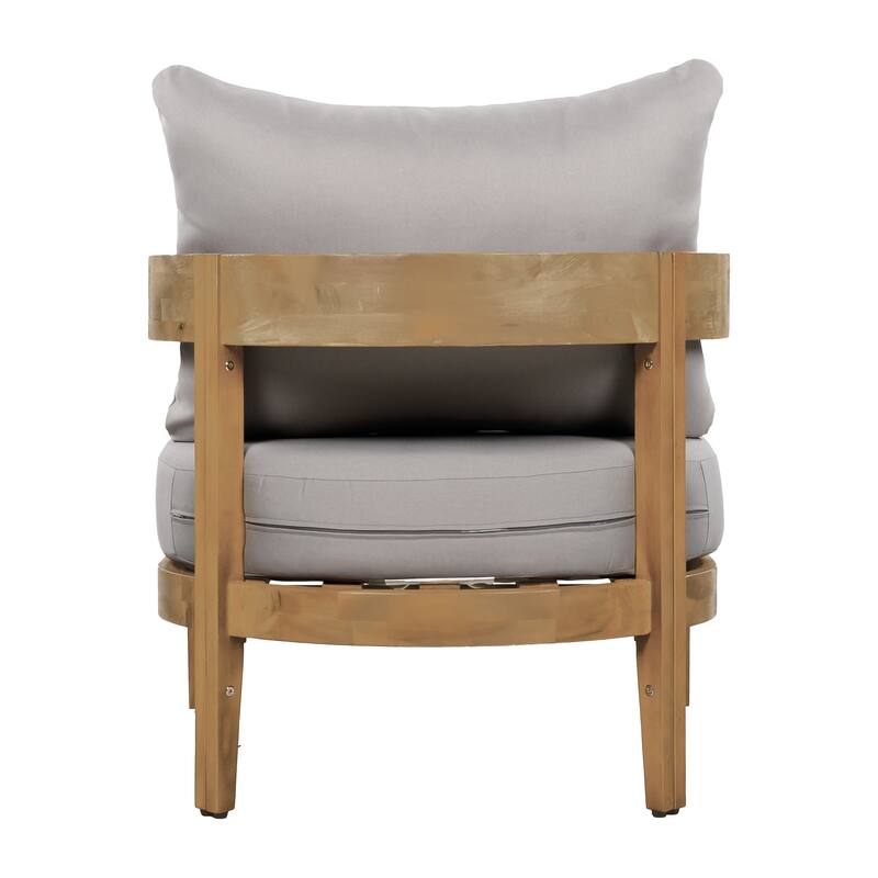 Brooklyn Outdoor Acacia Wood Club Chair with Cushions (Set of 2) by Christopher Knight Home