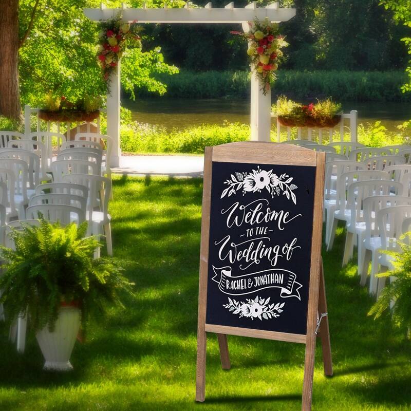 Chalkboard A Board Magnetic A Frame Blackboard Sandwich Board Brown - 35"W x 17" H