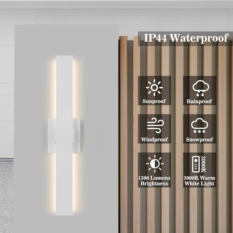 1-Light Black/White Aluminum LED Outdoor Wall Sconce