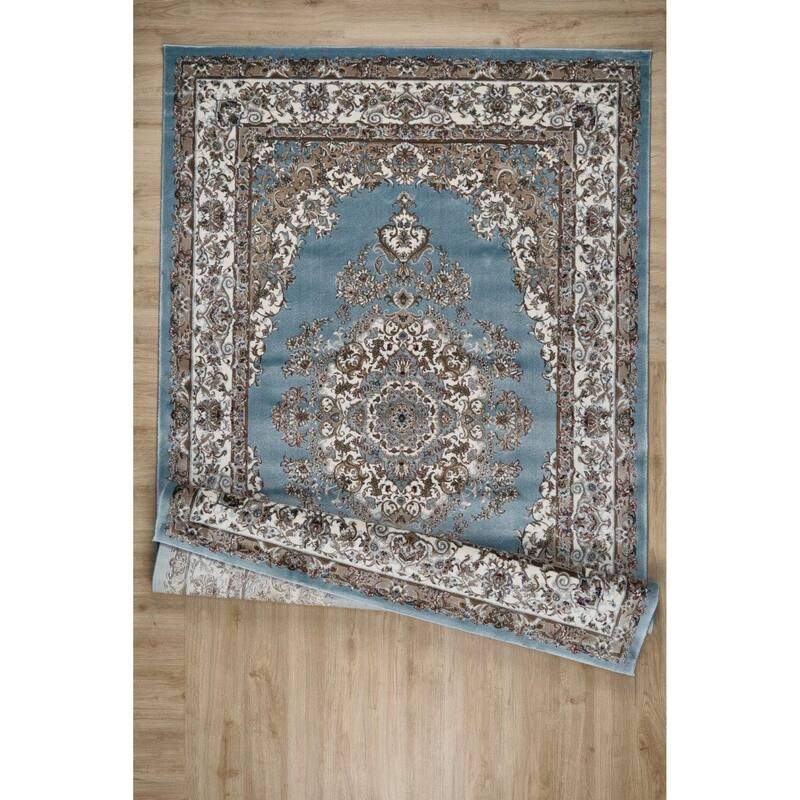 Master Collection Blue Abstract Transitional Area Rug