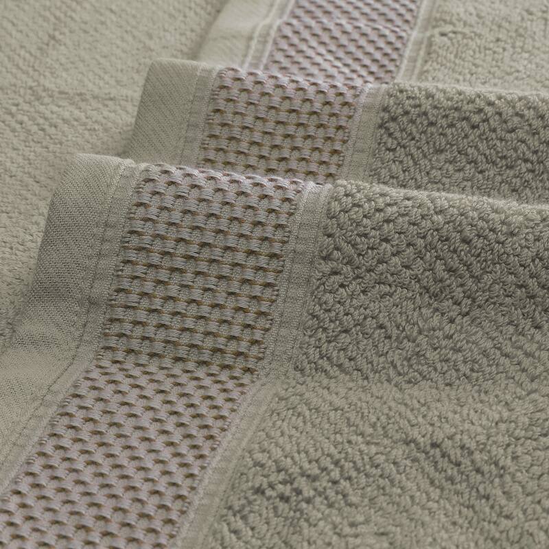 2 Pack Oversized Bath Towel Set, Embroidery Decorative Cotton, Highly Absorbent Towels for Bathroom 28" x 56" - Brown