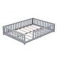 preview thumbnail 2 of 34, Queen Size Kids' Floor Bed with Safety Guardrails and Door, Modern Design