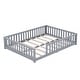 preview thumbnail 63 of 79, Modern Floor Bed with Safety Guardrails and Door, Suitable for Kids