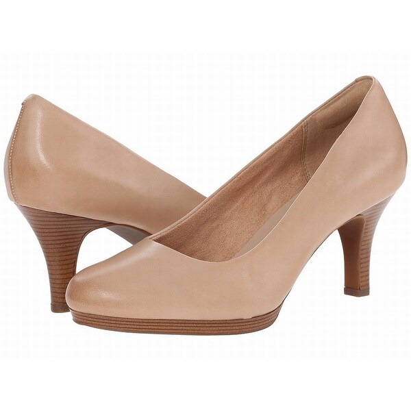 Clarks NEW Beige Shoes Size 10M Pumps Classics Leather Heels