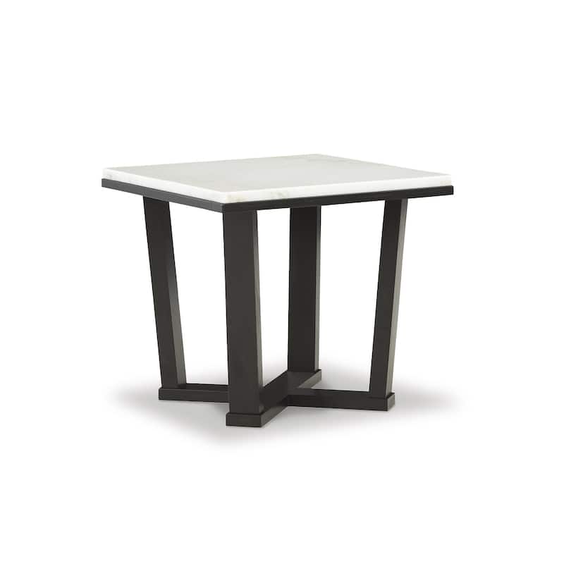 Signature Design by Ashley Fostead White / Dark Brown Square End Table - 24"W x 24"D x 22"H