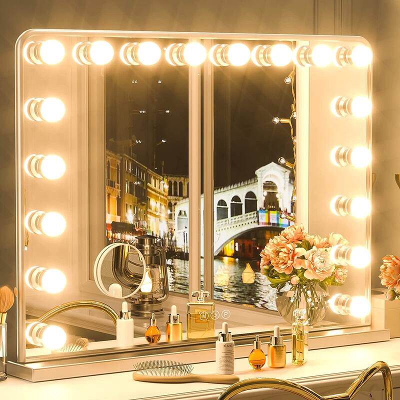 Keonjinn LED Makeup Hollywood Vanity Mirror with 15/18 LED Lights