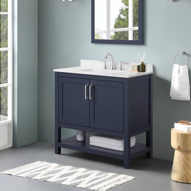 Ove Decors Vegas 36 in. Single Sink Bathroom Vanity in Midnight Blue