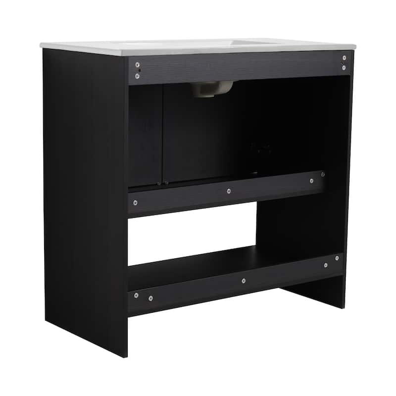 Malwee 30"/36" FreeStanding Bathroom Vanity, Floor Stand Bathroom Vanity with Sink and Soft Close Door