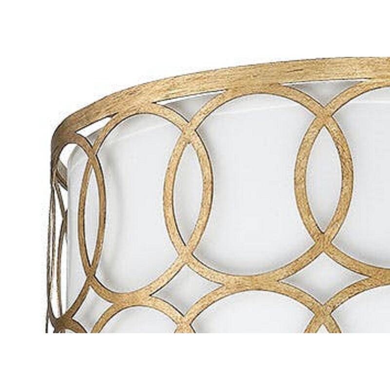 Gold Metal Drum Pendant with Geometric Shape
