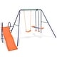 preview thumbnail 1 of 6, vidaXL Swing Set with Slide and 3 Seats Orange