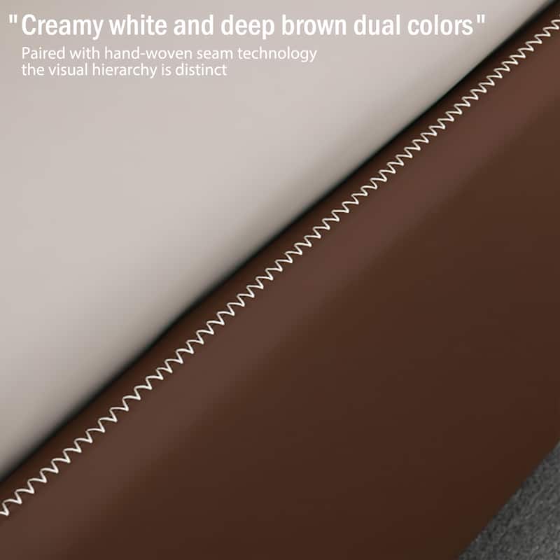 Faux Leather Pillow Top Arm Sofa with Reversible Cushions - 3-seater