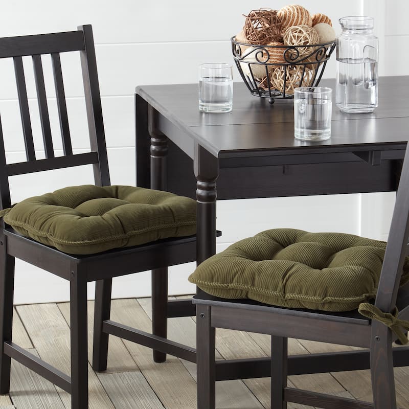 Omaha Indoor Reversible Corduroy Chair Pads (2-Pack)