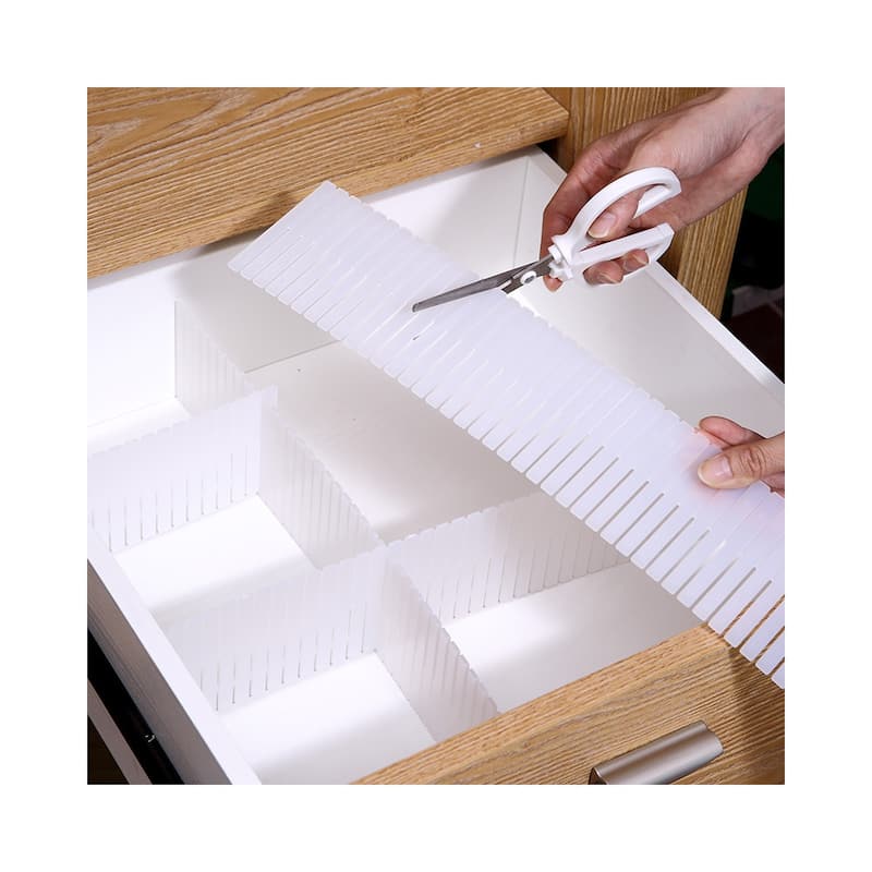 YBM Home Adjustable White Plastic Grid Drawer Dividers 3-Pack, be2178