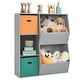 preview thumbnail 6 of 5, 5 Cubbies Kids Toy Storage Organizer Children Bookshelf Bookcase Grey