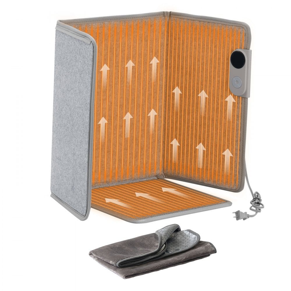 Grey Folding Under-Desk Heater with Foot Pad 5-Temp and 9-Hour Timer - 39.37 x 20.08 x 0.29 in
