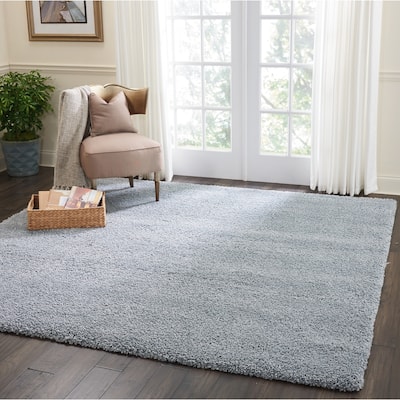 Nourison Malibu Shag Modern Plush Solid Area Rug