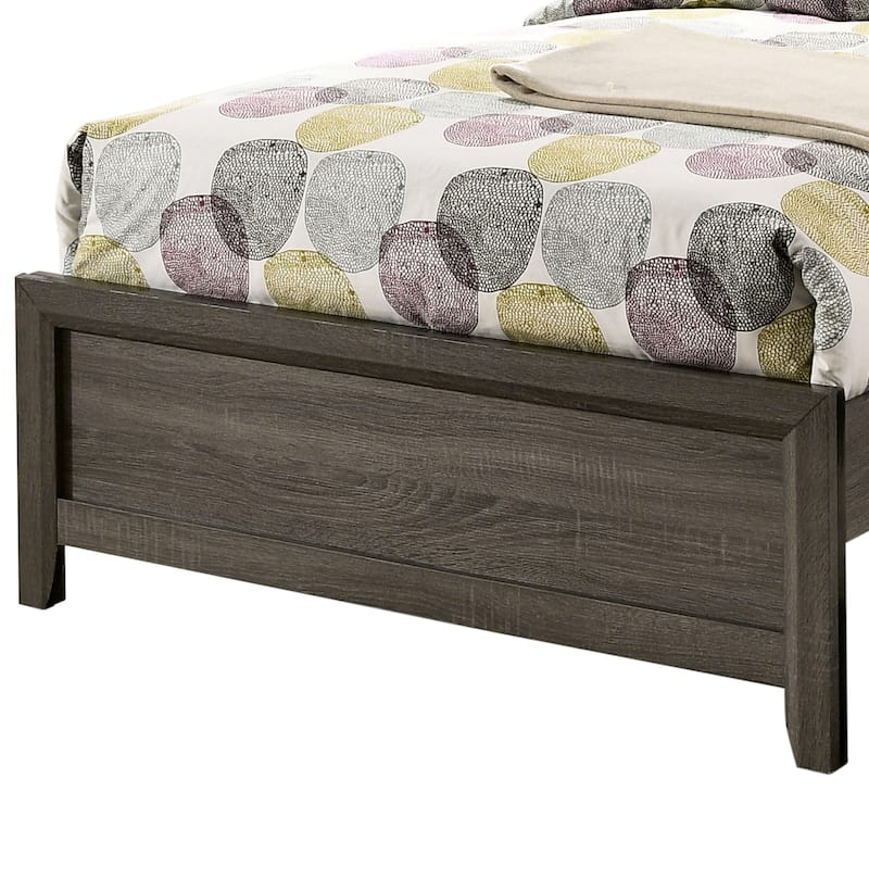 Aury Transitional Grey Wood Tufted 4-Piece Panel Bedroom Set by Furniture of America