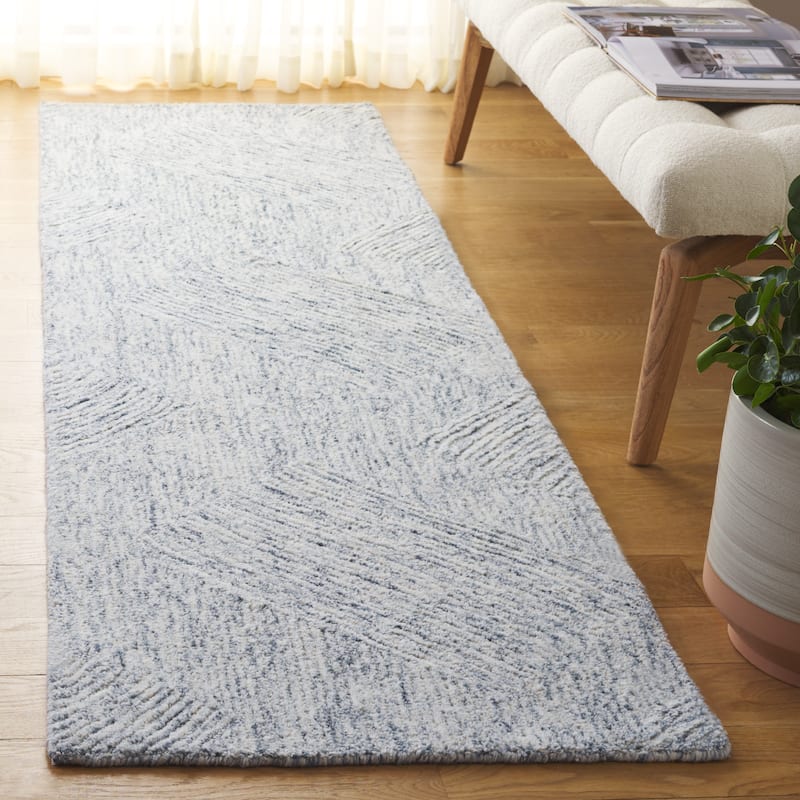 SAFAVIEH Handmade Pine Anaya Modern & Contemporary Wool Rug - 2'3" x 8' Runner - Dark Grey