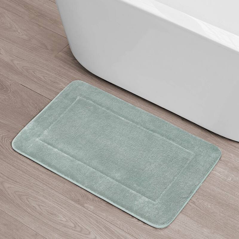Oliver Brown Terry Memory Foam Bath Mat - 20 x 32 - Aqua