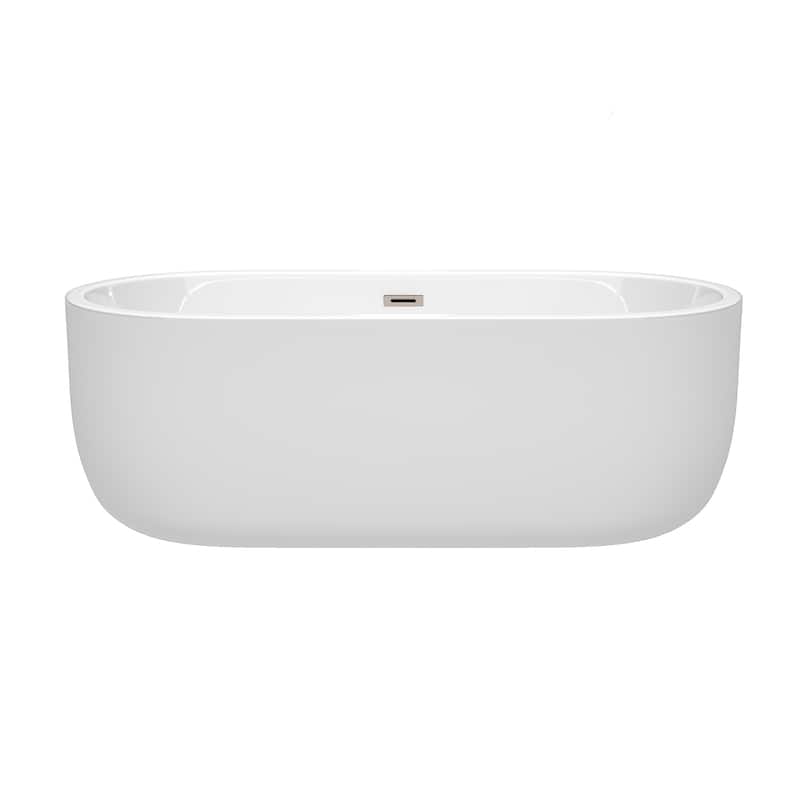 Wyndham Collection Juliette 67-inch White Freestanding Soaking Bathtub