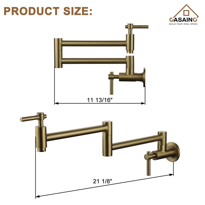 1.8 GPM Wall Mounted Pot Filler Kitchen Sink Faucet