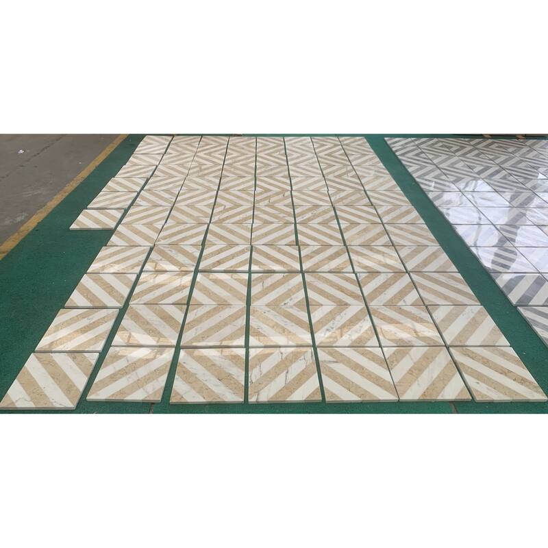 12*12 Waterjet marble, natural marble, for floor and wall, polished marble tile, natural stone, real marble, 1 box 8 pcs