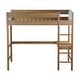 preview thumbnail 18 of 18, Twin Size Rubber Wooden Loft Bed with Desk,Ladder,Safety Guardrails,Teddy Fleece Fabric Headboard/Footboard
