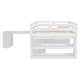 preview thumbnail 10 of 17, Modern Design Loft Bed with Retractable Desk, 3 Drawers, Storage Stairs and Shelves, Full Size, White