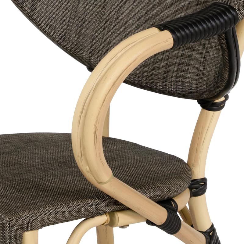 Alanna Modern Natural Mesh Curved Patio Side Chairs (Set of 2) by Furniture of America - Set of 2