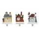 preview thumbnail 12 of 14, Glitzhome 6"H Christmas Lighted Resin House Stocking Holders Mantel Ornament (Set of 3)