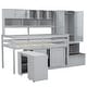 preview thumbnail 9 of 11, Twin Size Wooden Loft Bed with Built-in Wardrobe & Under-bed Desk, Storage Bed with Drawers and Shelves, for Kids Girl Boy, Grey