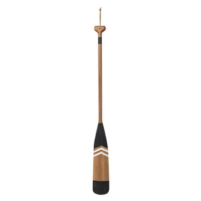 35.4" Long Decorative Wooden Black Oar Coastal Wall Hanging Beach House Decor