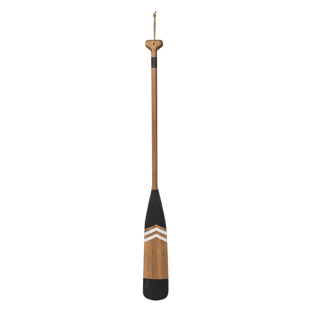 35.4" Long Decorative Wooden Black Oar Coastal Wall Hanging Beach House Decor